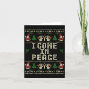 Carte Je viens en paix Couple assorti Ugly Christmas Swe