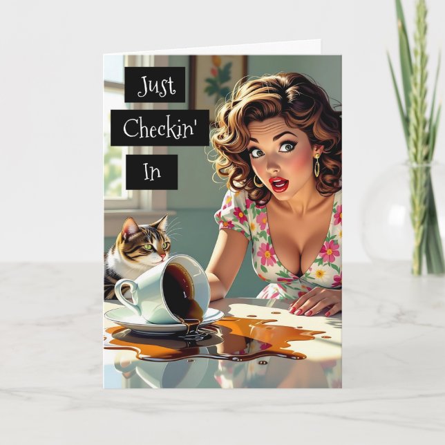 Carte Je viens juste de vérifier | Drôle café Spilt (Devant)