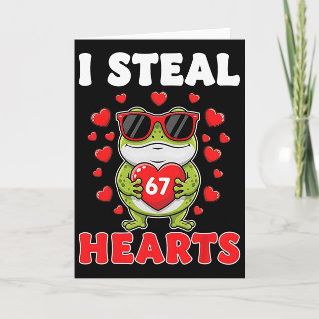 Carte Je vole 67 cœurs Saint-Valentin 67 Mème 6 7 Grenou (Devant)