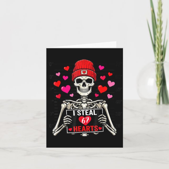 Carte Je vole 67 cœurs Saint-Valentin 67 Mème 6 7 squele (Devant)