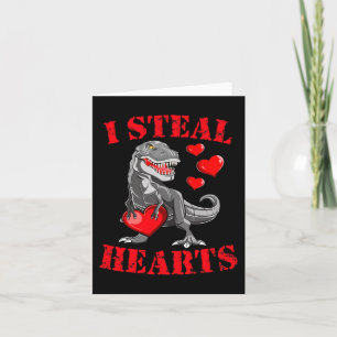 Carte Je vole Coeurs T Rex Valentines Jour Fun Garçons F