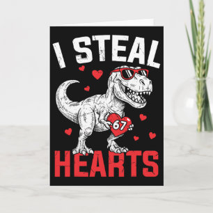 Carte Je vole des cœurs 67 Meme Saint-Valentin Dinosaure