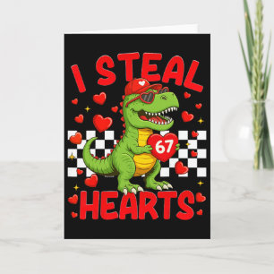 Carte Je vole des cœurs 67 Saint-Valentin 67 Dinosaure T