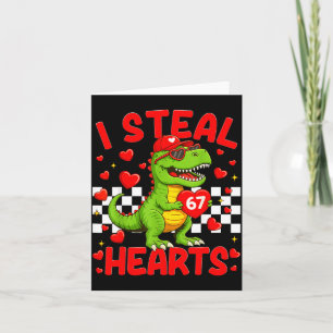 Carte Je vole des cœurs 67 Saint-Valentin 67 Dinosaure T