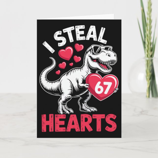 Carte Je vole des cœurs 67 Saint-Valentin 67 Meme 6 7 T- (Devant)