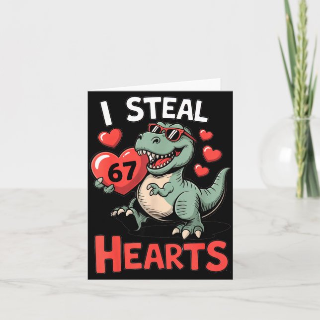 Carte Je vole des cœurs 67 Saint-Valentin 67 Meme 6 7 T- (Devant)