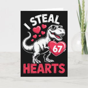 Carte Je vole des cœurs 67 Saint-Valentin 67 Meme 6 7 T-