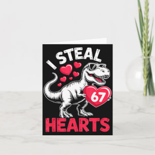 Carte Je vole des cœurs 67 Saint-Valentin 67 Meme 6 7 T-