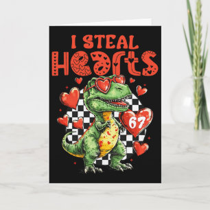Carte Je vole des cœurs Dinosaure 67 Valentin Humour Mèm