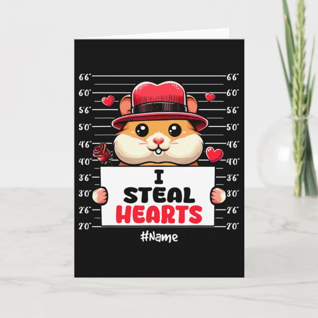 Carte Je vole des cœurs mignons propriétaire de hamster  (Devant)