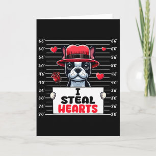 Carte Je vole des cœurs mignons Saint-Valentin Boston Te
