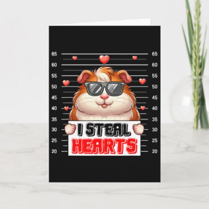 Carte Je vole des cœurs mignons Saint-Valentin cochons d