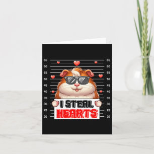 Carte Je vole des cœurs mignons Saint-Valentin cochons d