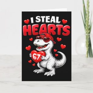 Carte Je vole des cœurs T Rex Saint-Valentin 67 Meme 6 7