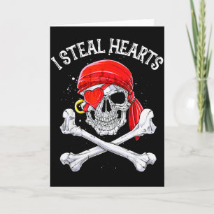 Carte Je vole des coeurs T Shirt Saint-Valentin Pirate E