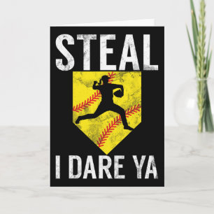 Carte Je vole je te défie Tcatcher de softball Fille de