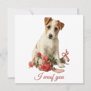 Carte Je vous aboie Saint Valentin Vintage Pup