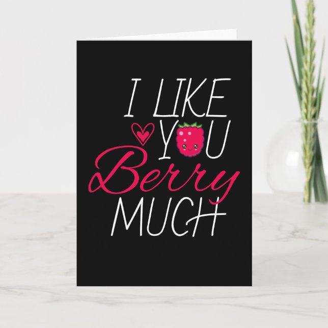 Carte Je Vous Aime Berry Beaucoup Fruit Framboise (Devant)