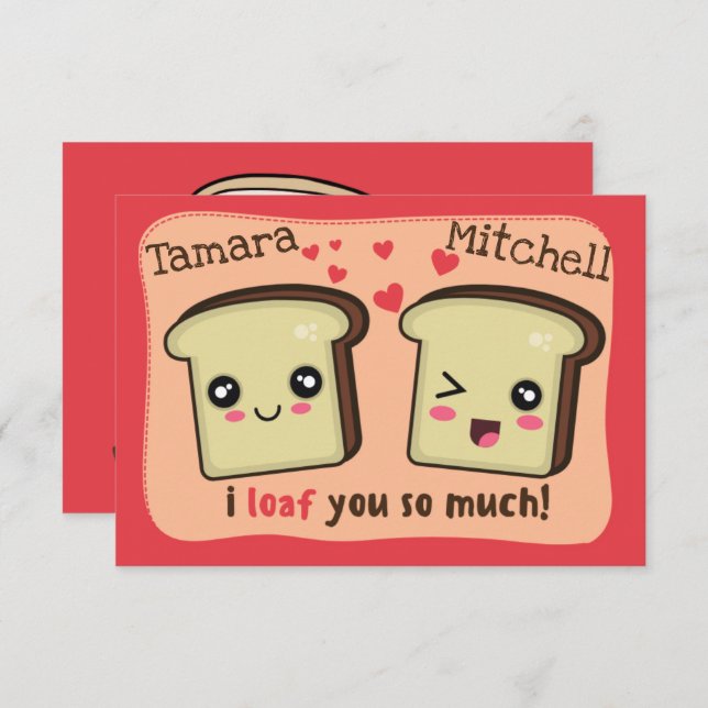 Carte Je vous aime tellement| Kawaii Love Valentine's Da (Devant / Derrière)