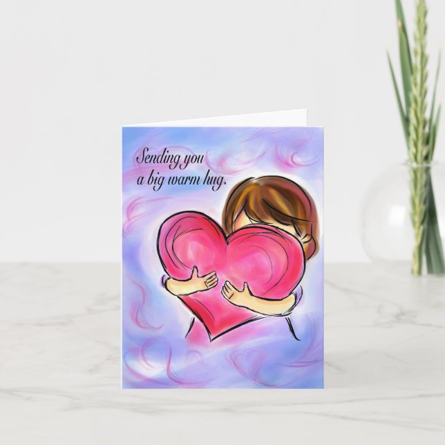Carte Je vous envoie un gros câlin chaleureux. (Devant)