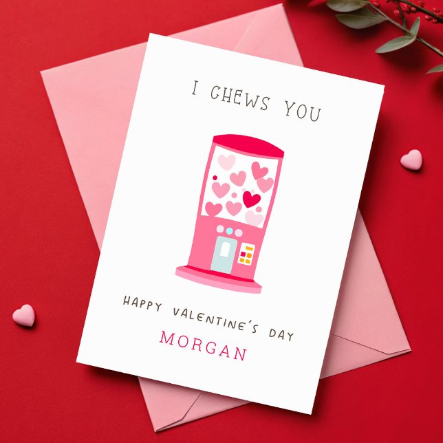 Carte Je vous mâche Bubble Gum Classroom Valentines Day (Créateur téléchargé)
