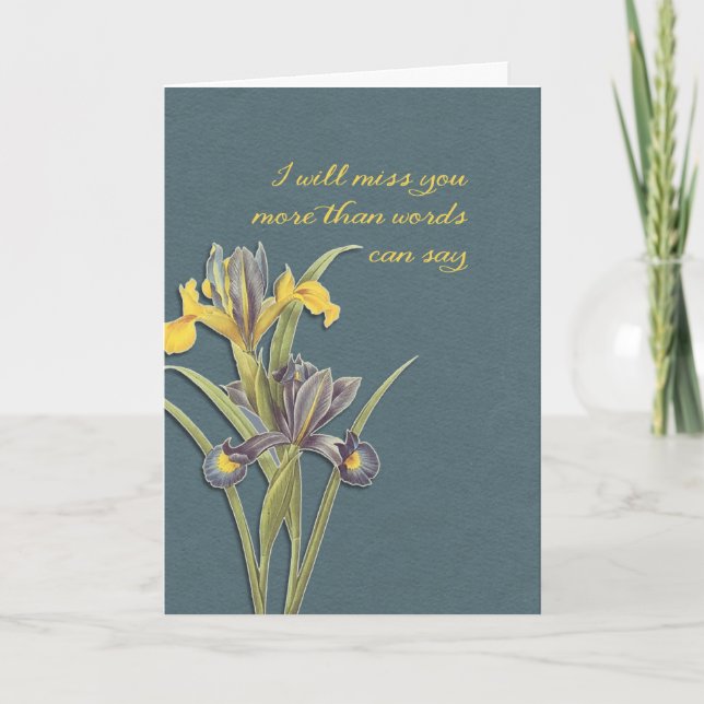 Carte Je vous manquerai, hospice, finale au revoir (Devant)