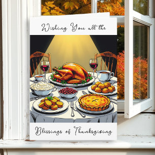 Carte Je Vous Souhaite Des Bénédictions De Thanksgiving