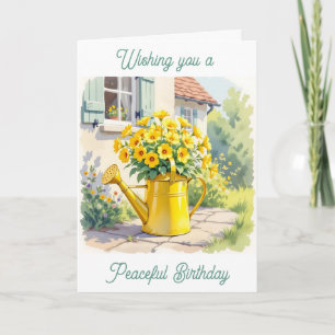 Carte Je vous souhaite un anniversaire paisible Fleurs