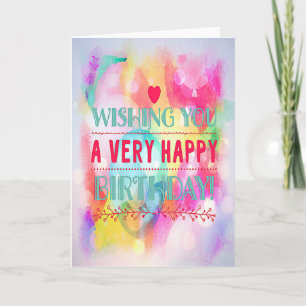 Carte "Je Vous Souhaite Un Anniversaire Très Heureux !"