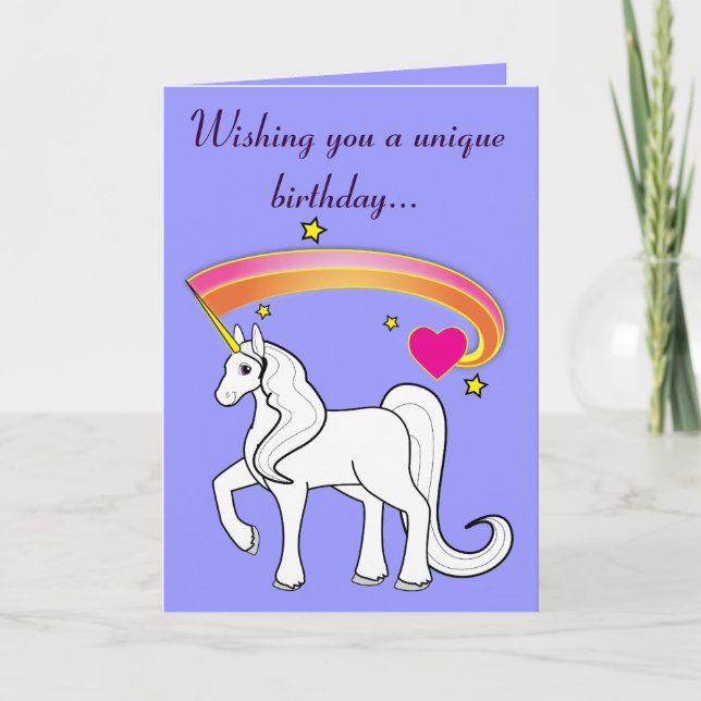 Carte Je vous souhaite un anniversaire unique... (Devant)