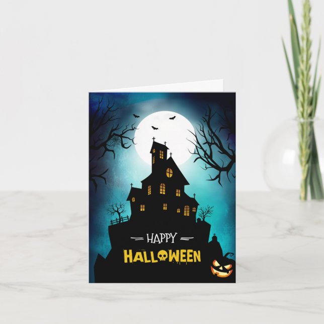 Carte Je Vous Souhaite Un Halloween Très Heureux (Devant)