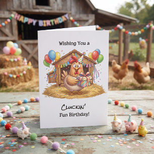 Carte Je vous souhaite un joyeux anniversaire de poulet 