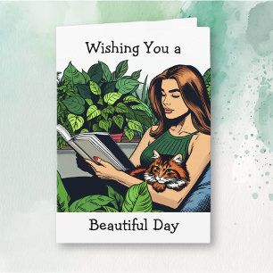 Carte Je vous souhaite une belle journée   Une femme qui