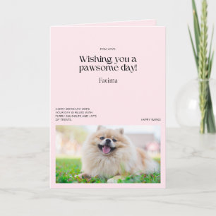 Carte Je vous souhaite une Pawsome Day Pomeranian Card