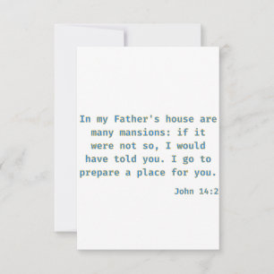 Carte Jean 14:2 KJV Bible Scripture Salutation
