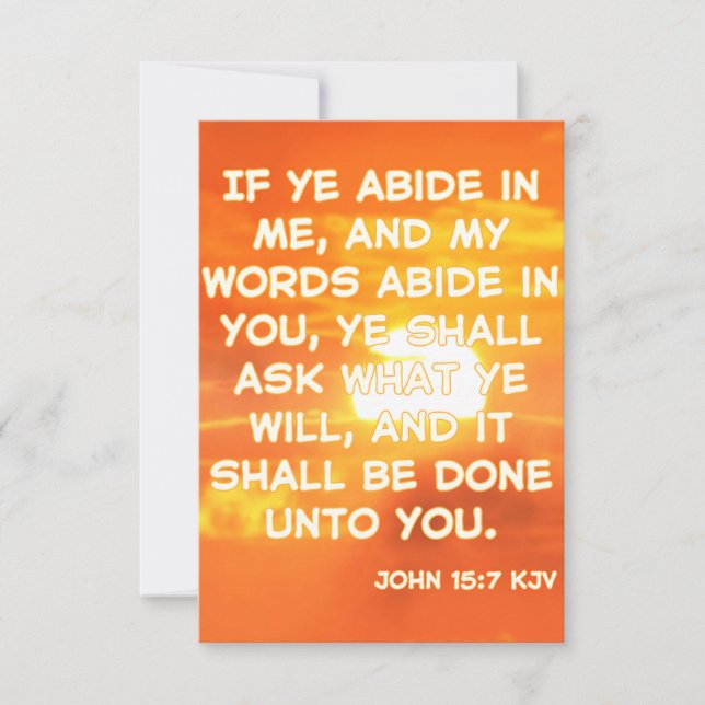 Carte Jean 15:7 KJV Bible Verse Pic Greeting (Devant)