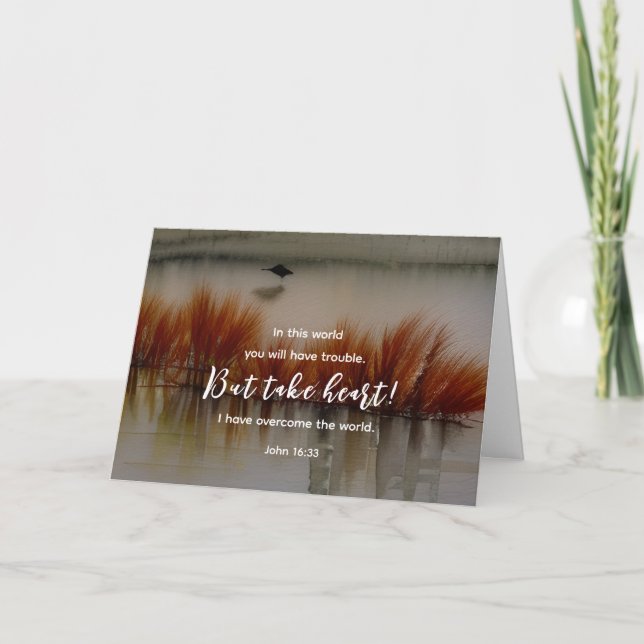 Carte Jean 16:33 J'ai surmonté la Bible Verse Christian (Devant)