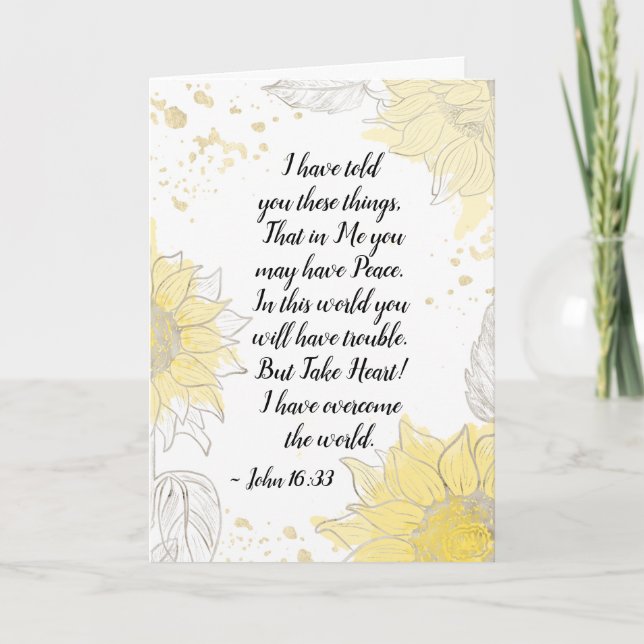 Carte Jean 16:33 Prenez coeur! J'ai surmonté le monde (Devant)
