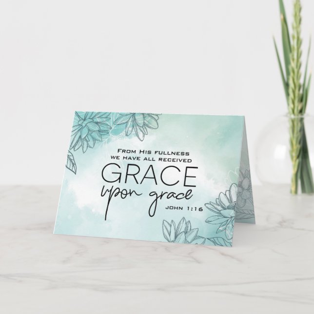 Carte Jean 1:16 Nous avons tous reçu grâce sur grâce (Devant)