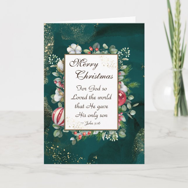 Carte Jean.3:16 Dieu si aimé le monde, Noël (Devant)