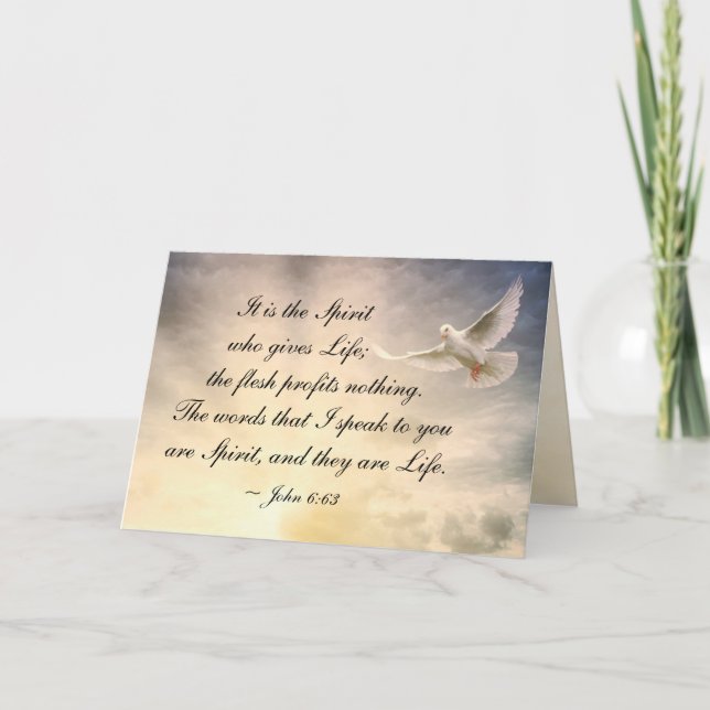 Carte Jean 6:63 Les mots que je parle sont Esprit et Vie (Devant)