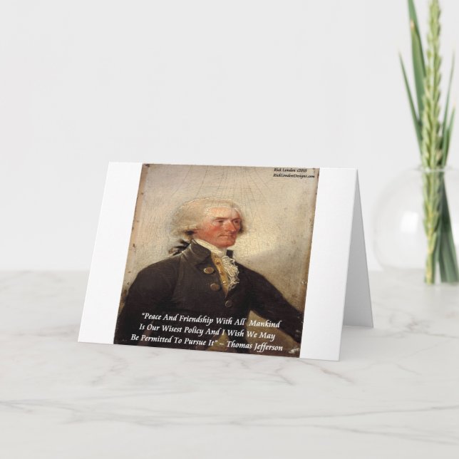 Carte Jefferson "Paix/Amitié" Citation (Devant)