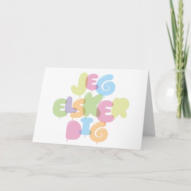 Carte Jeg Elsker creuser - Je t'aime en danois (Devant)