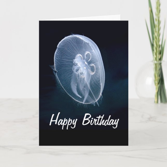 Carte Jellyfish Bright Translucide Bleu Anniversaire (Devant)