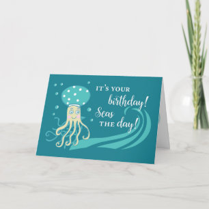Carte Jellyfish d'anniversaire en mer