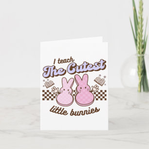 Carte J'Enseigne Les Petits lapins Cutest Enseignant Pâq