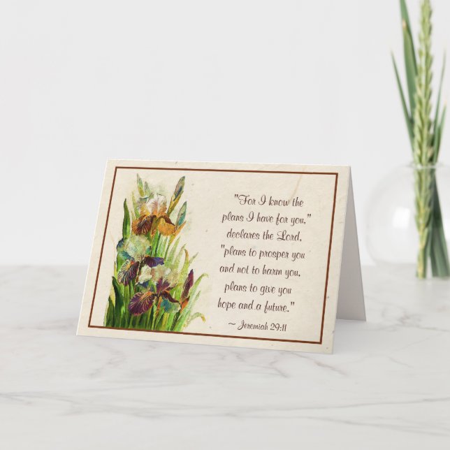 Carte Jeremiah 29:11 Je sais ce que j'ai pour vous (Devant)