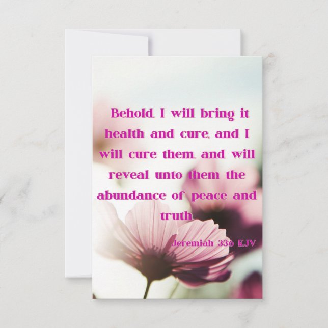 Carte Jeremiah 33:6 KJV Bible Écriture Pic Salutation (Devant)