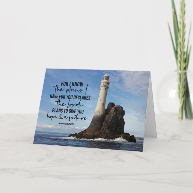 Carte Jérémie 29:11 Je connais les plans que j'ai pour v (Devant)