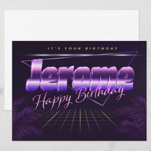 Carte Jerome Name Prénom lila retro Map Anniversaire